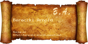 Bereczki Arnold névjegykártya